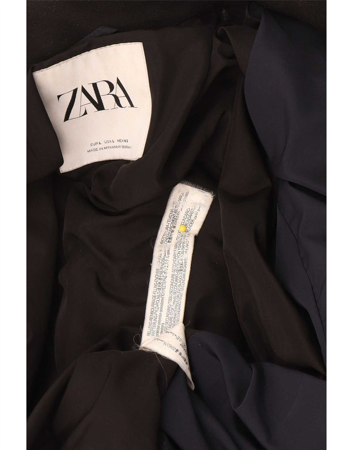 Zara Ανδρικό μπουφάν UK 40 Large Navy Blue Polyester