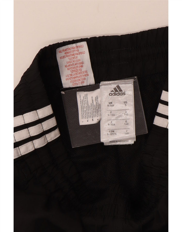 ADIDAS Girls Tracksuit Trousers Joggers 9-10 Years Black Polyester