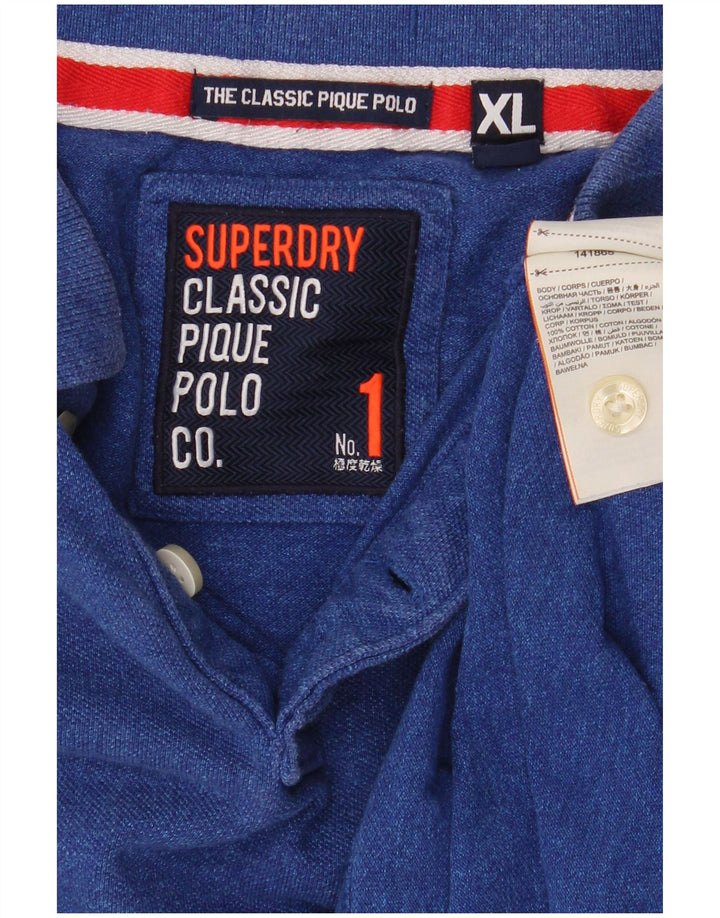 Ανδρικό μπλουζάκι πόλο Superdry XL Μπλε βαμβακερό