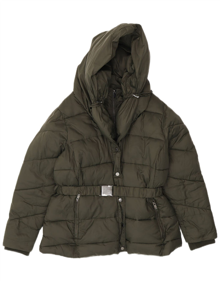 Γυναικείο μπουφάν με κουκούλα MONSOON UK 18 XL Khaki Nylon