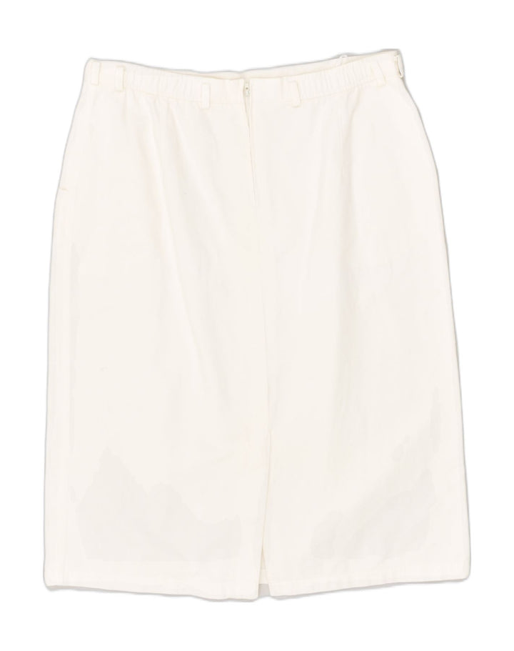 VINTAGE Womens Straight Skirt EU 44 XL W34 White Cotton | Vintage Vintage | Thrift | Second-Hand Vintage | Used Clothing | Messina Hembry 