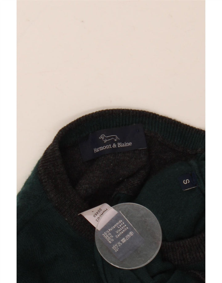 Ανδρικό πουλόβερ με λαιμόκοψη Harmont & Blaine Μικρό πράσινο μαλλί
