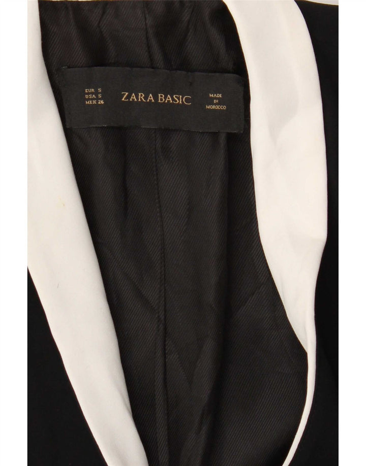 Zara Γυναικείο μπουφάν blazer UK 10 Small Black Colorblock Polyester