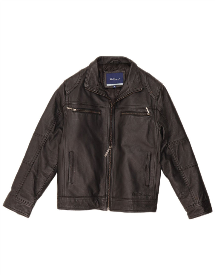 Δερμάτινο μπουφάν Ben Sherman Boys 9-10 Years Small Black Leather