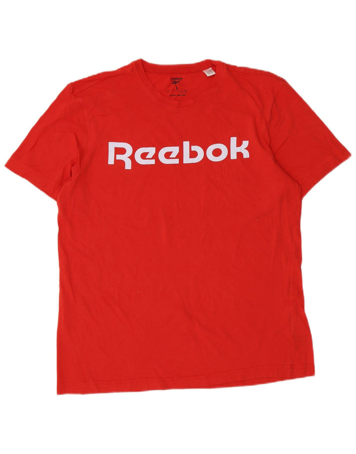 Ανδρικό γραφικό T-Shirt Reebok Top μεγάλο κόκκινο βαμβακερό
