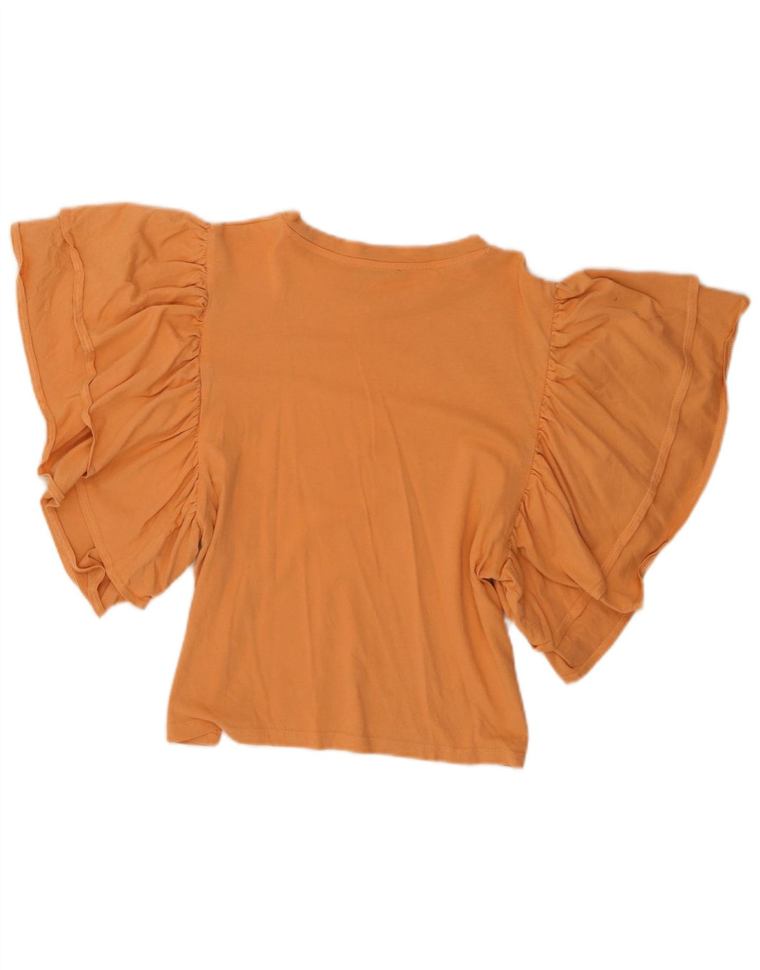 Zara Γυναικεία μπλούζα μπλούζας Crop UK 10 Small πορτοκαλί βαμβακερό