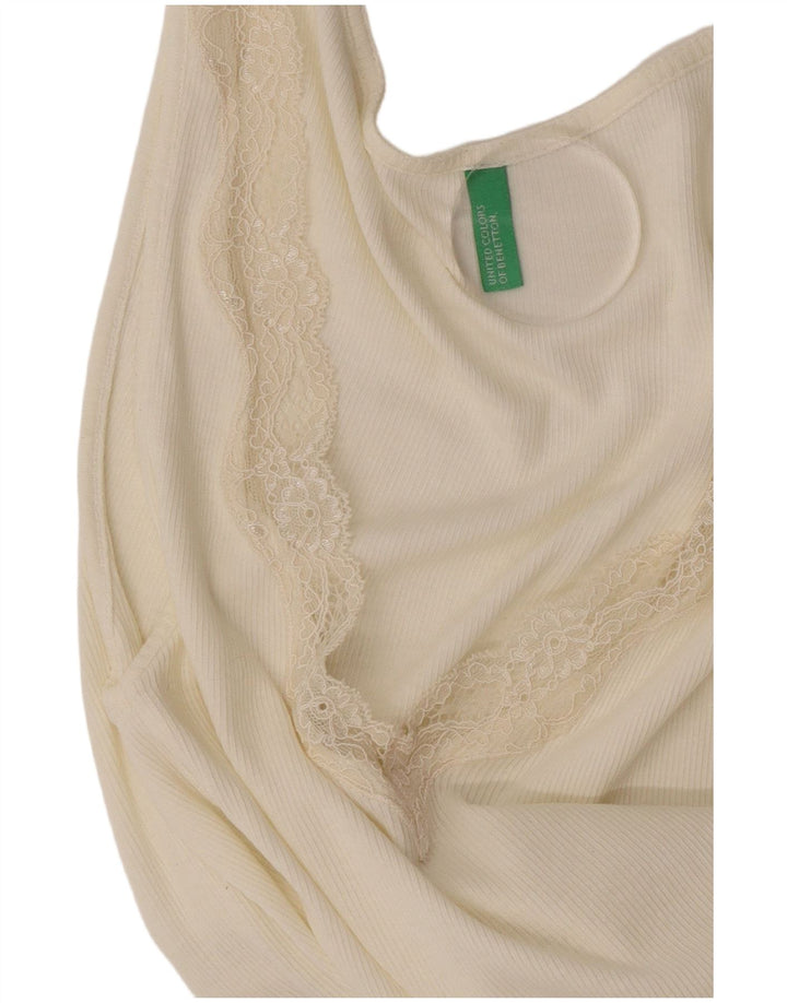 Benetton Γυναικεία Αμάνικη Μπλούζα Τοπ UK 12 Medium White