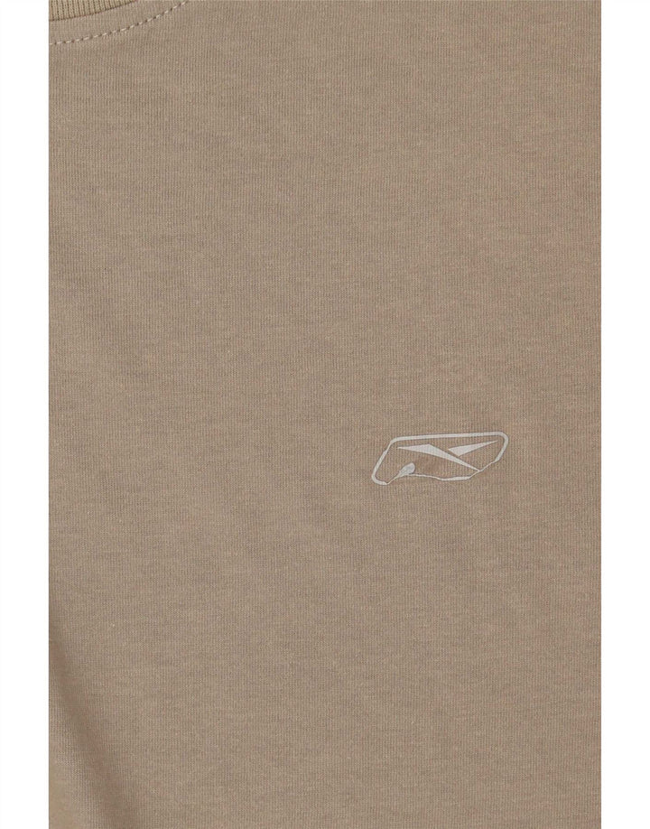 Ανδρικό T-Shirt Reebok Top από μεσαίο χακί βαμβάκι