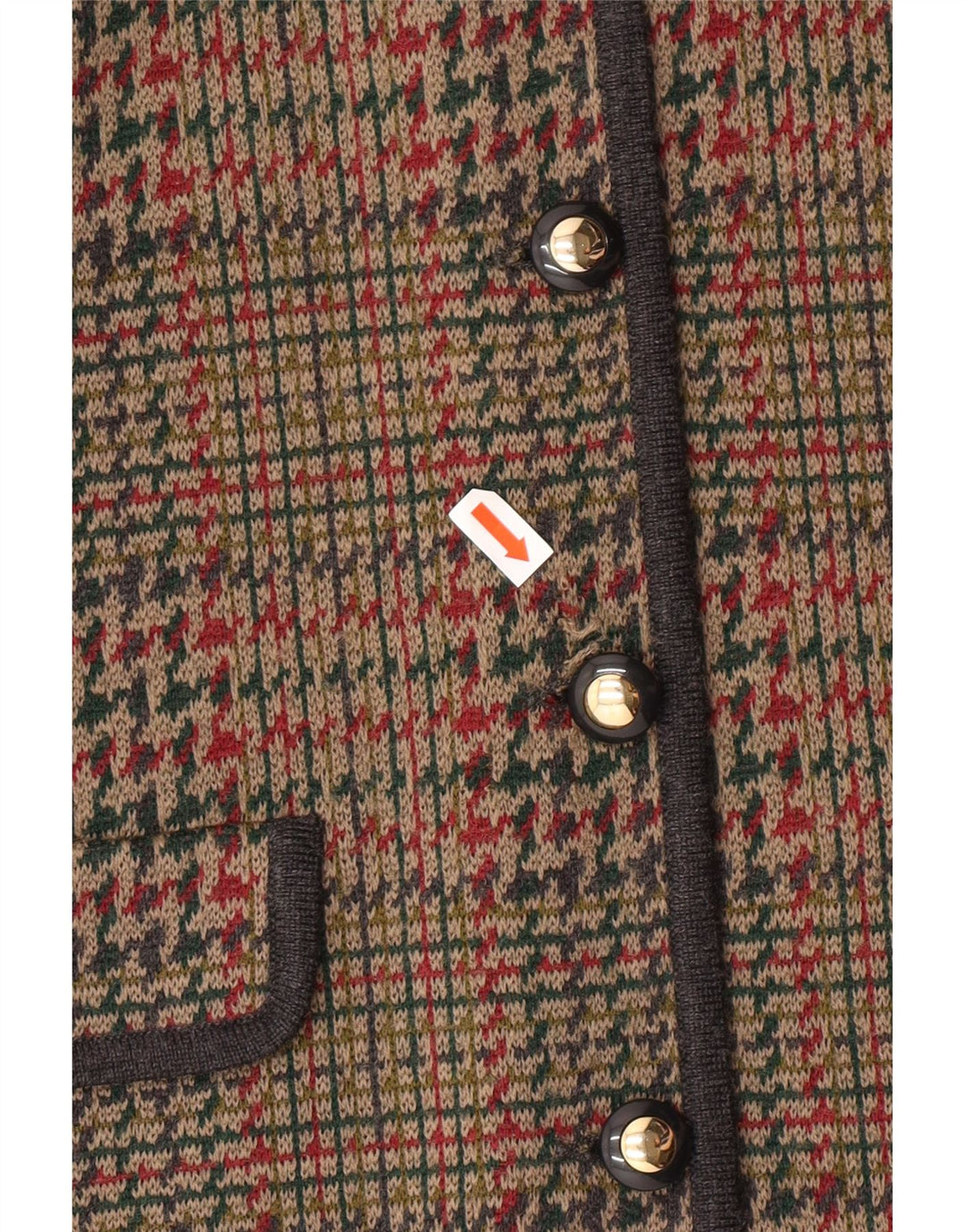 STIZZOLI Γυναικείο πλεκτό σακάκι με 6 κουμπιά σακάκι IT 48 XL Καφέ Houndstooth