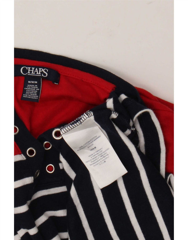 Chaps Γυναικείο T-Shirt Μπλουζάκι UK 12 Βαμβακερό μεσαίο μπλε ναυτικό ριγέ