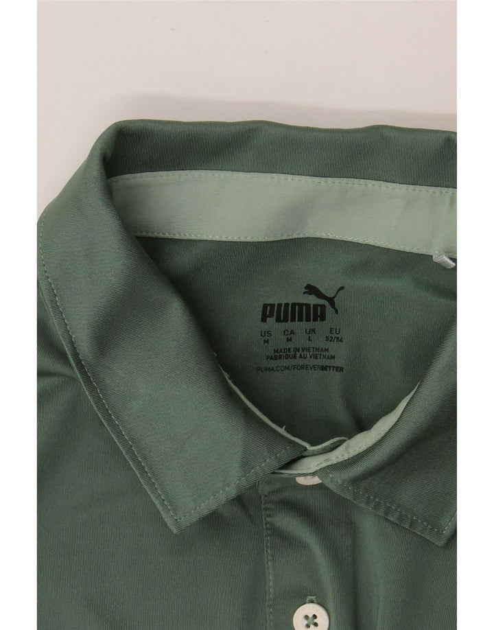 Ανδρικό πουκάμισο πόλο PUMA με μεσαίο πράσινο ριγέ
