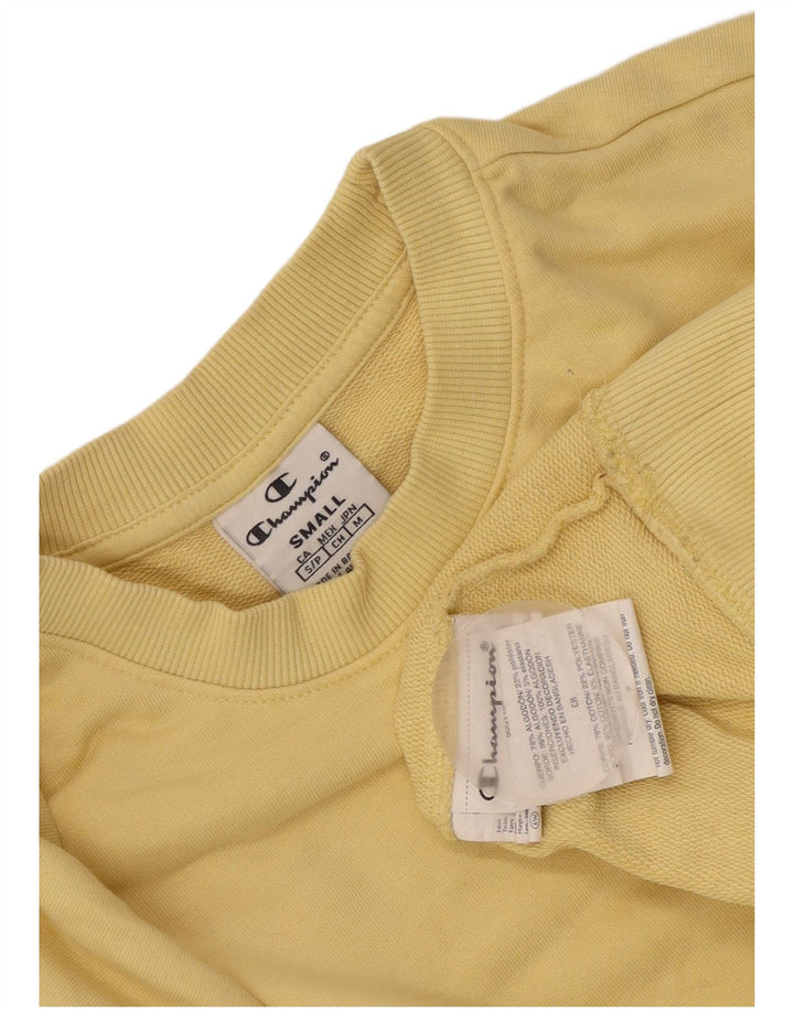Champion Γυναικείο Φούτερ μεγάλου μεγέθους Jumper UK 10 Small κίτρινο βαμβακερό