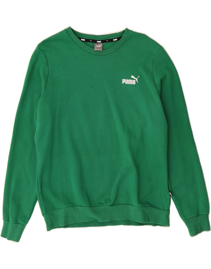 PUMA Womens Sweatshirt Jumper UK 16 Large Green Cotton Vintage Puma and Second-Hand Puma from Messina Hembry 