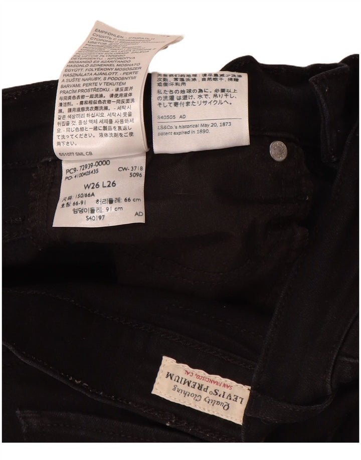 Ανδρικό τζιν ίσιο Levi's W26 L26 μαύρο βαμβακερό