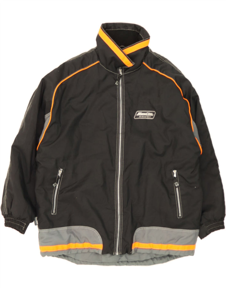 BRUGI Mens Windbreaker Jacket IT 52 XL Black Colourblock Polyester Vintage Brugi and Second-Hand Brugi from Messina Hembry 