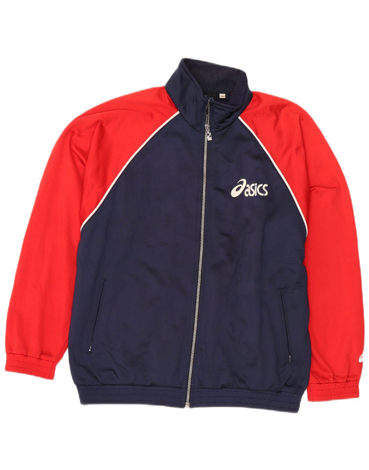 Ανδρική φόρμα γυμναστικής γραφική ASICS Top μπουφάν Medium Navy Blue Colourblock