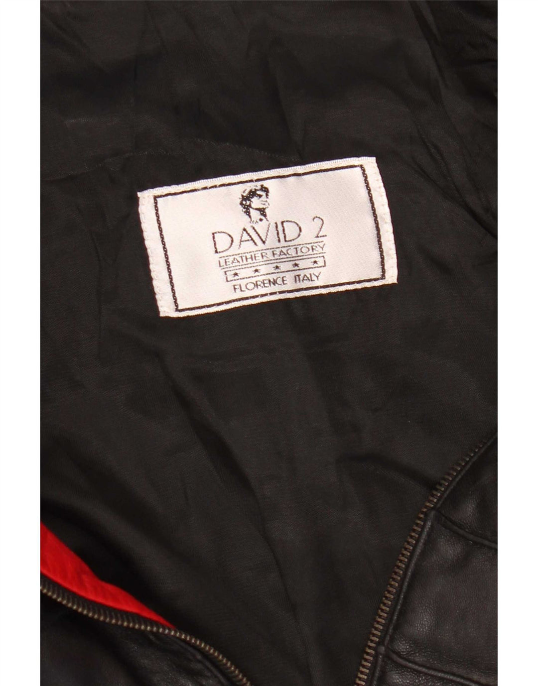 David 2 Γυναικείο Δερμάτινο Μπουφάν UK 14 Medium Red Colourblock Δερμάτινο
