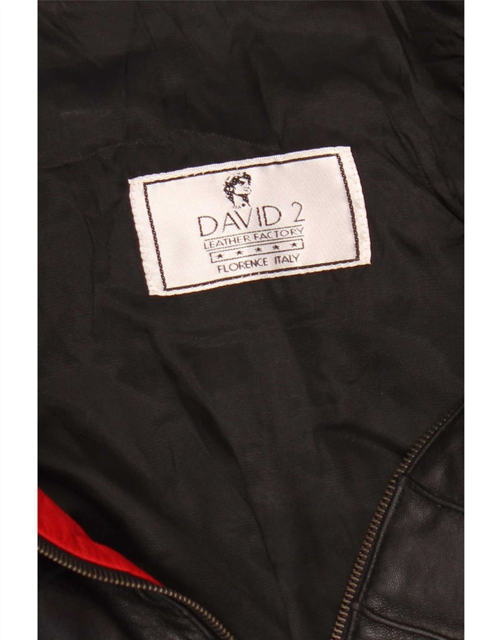 David 2 Γυναικείο Δερμάτινο Μπουφάν UK 14 Medium Red Colourblock Δερμάτινο
