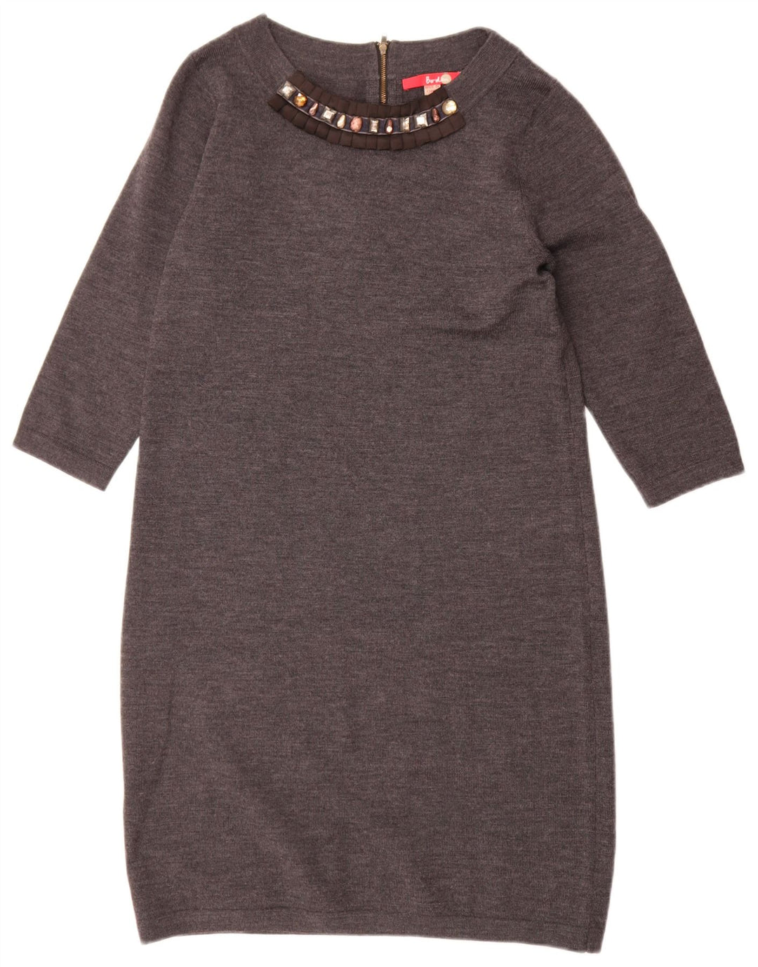 Boden Γυναικείο φόρεμα 3/4 με μανίκια UK 12 Medium Grey