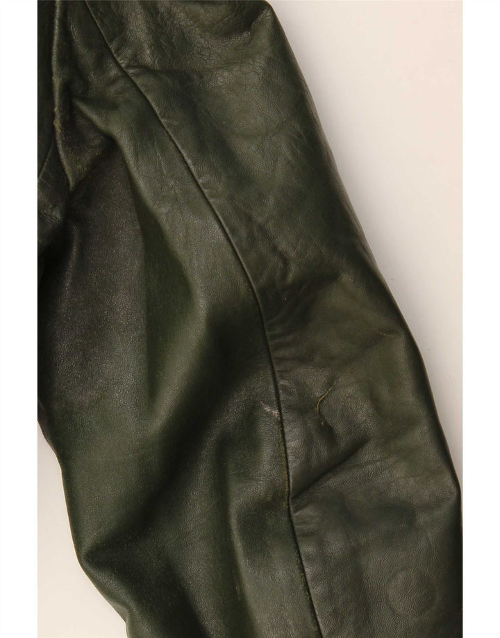 Vintage Ανδρικό Δερμάτινο Μπουφάν IT 52 XL Χακί