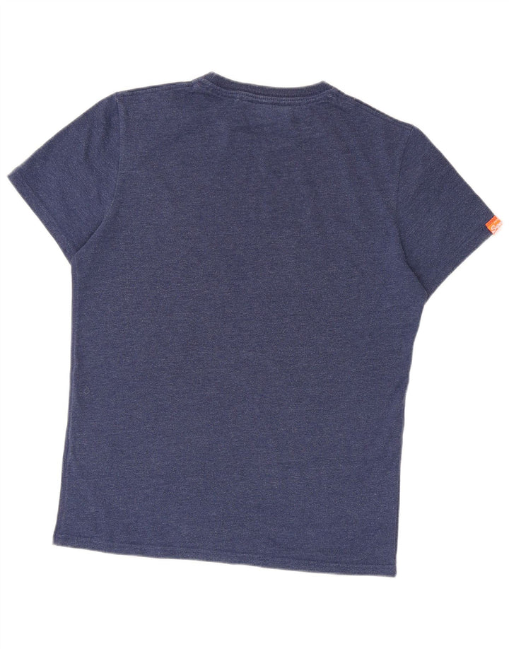 Ανδρικό γραφικό μπλουζάκι Superdry Top μεγάλο μπλε βαμβακερό