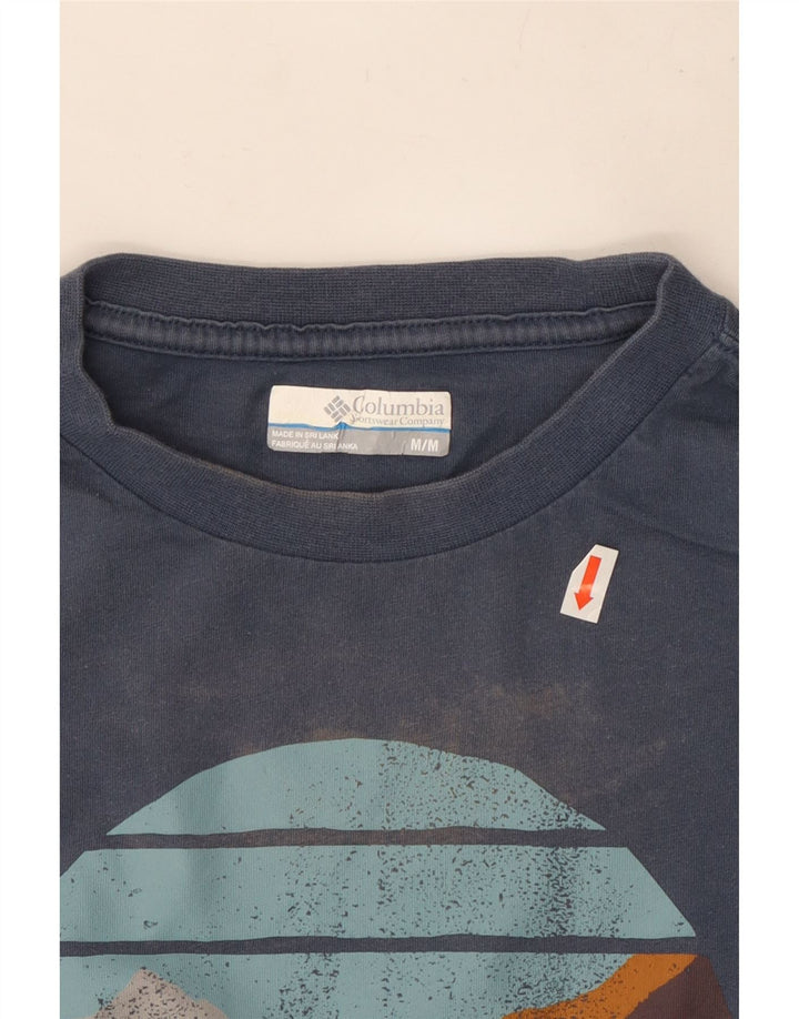Ανδρικό γραφικό τοπ Columbia με μακρυμάνικο μεσαίο μπλε βαμβακερό