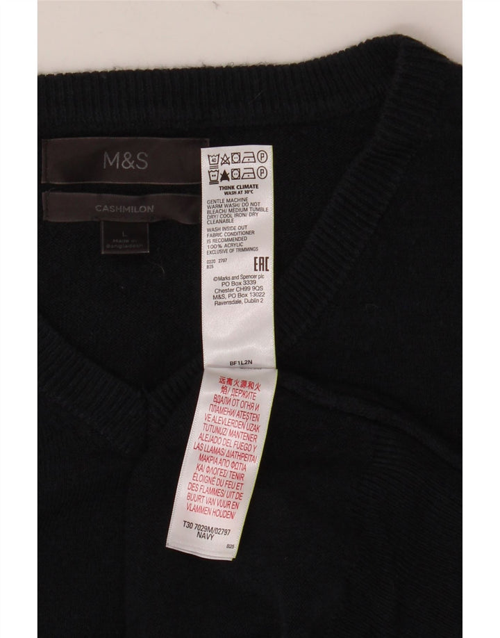 MARKS & SPENCER Ανδρικό πουλόβερ με λαιμόκοψη με V λαιμόκοψη μεγάλο μπλε ακρυλικό