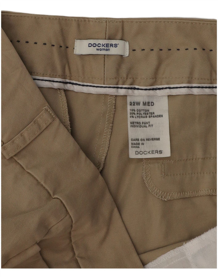 DOCKERS Γυναικείο ίσιο casual παντελόνι US 22 3XL W42 L30 Μπεζ βαμβακερό