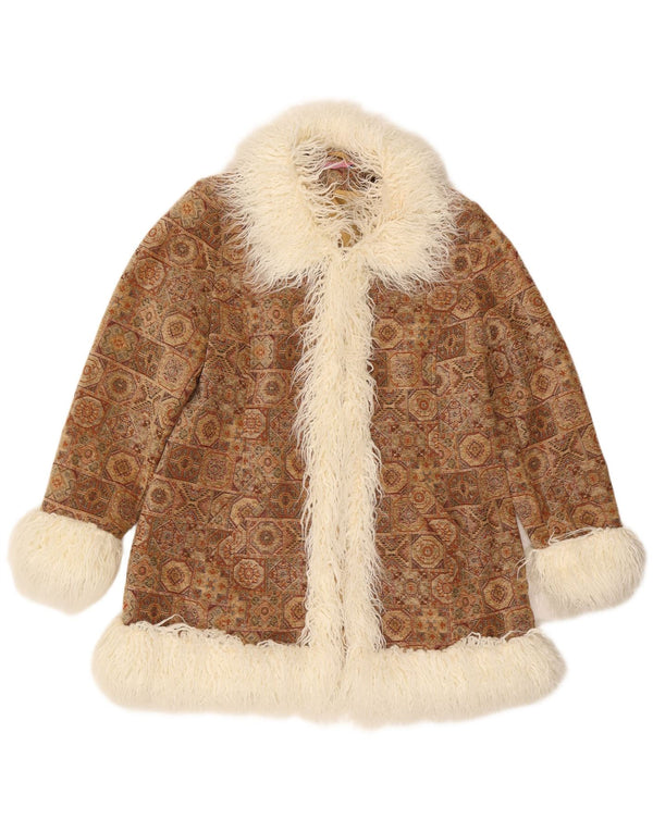 Joe Browns Γυναικείο Παλτό UK 18 XL Καφέ Γεωμετρικός Πολυεστέρας