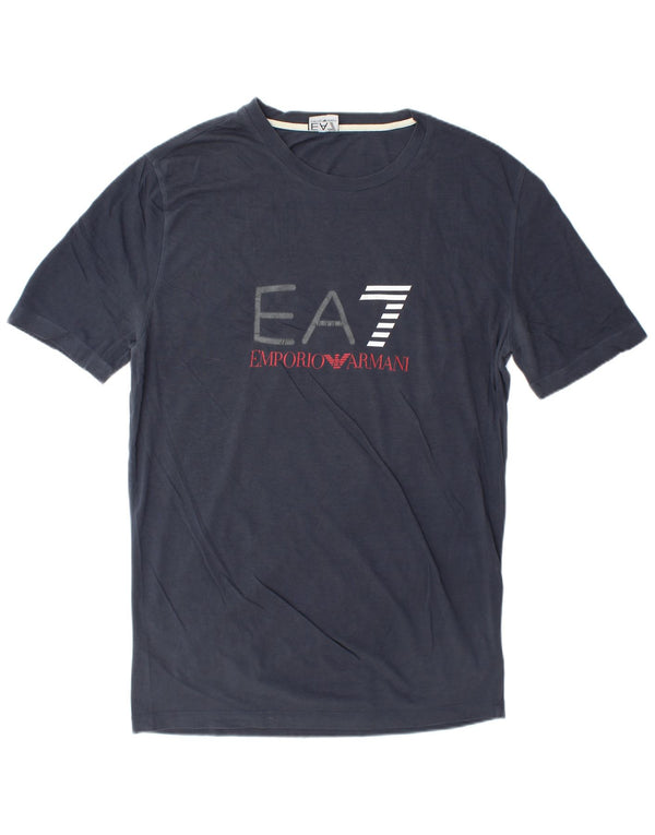 Emporio Armani Ανδρικό γραφικό T-Shirt Top XL Navy Blue Cotton