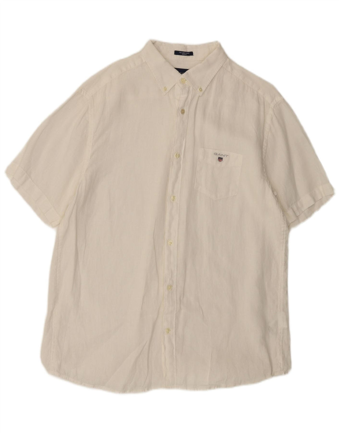 Ανδρικό κοντομάνικο Gant Πουκάμισο XL Λευκό λινό