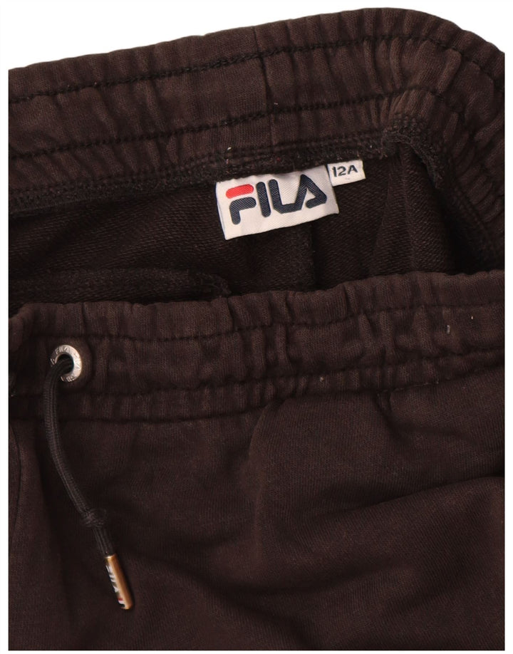 FILA Boys Tracksuit Trousers Joggers 11-12 Years Μαύρο