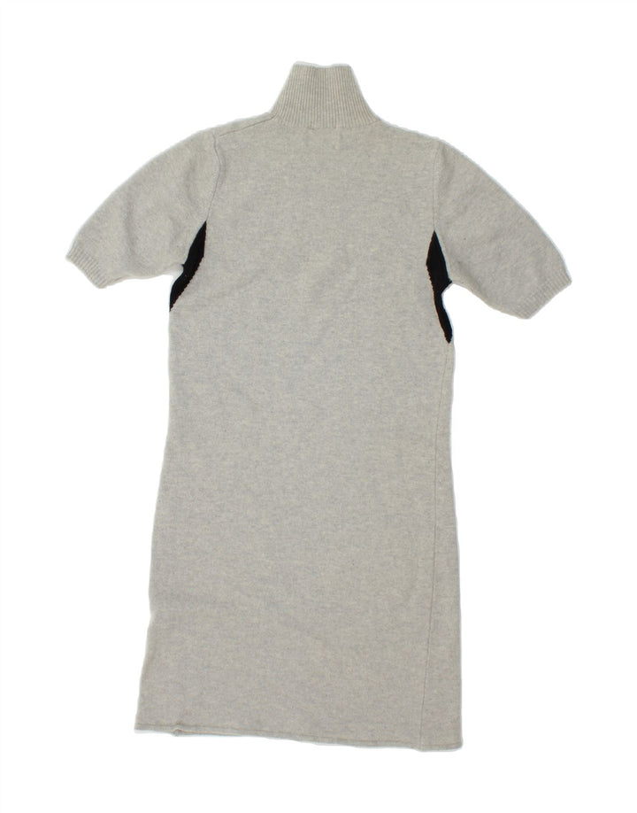 REFRIGIWEAR Womens Jumper Dress UK 12 Medium Grey Colourblock Wool Vintage Refrigiwear and Second-Hand Refrigiwear from Messina Hembry 