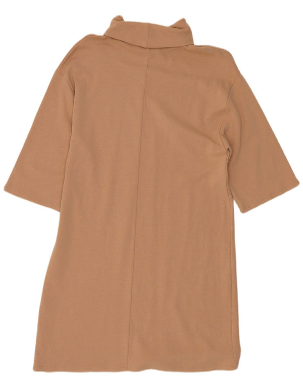 Zara Γυναικείο φόρεμα 1/2 Sleeve Shift UK 8 Small Beige