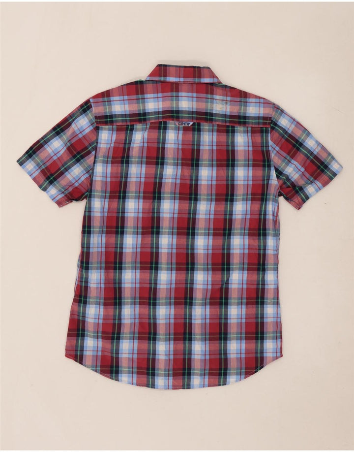 CREW CLOTHING Ανδρικό κοντομάνικο πουκάμισο μεσαίο μπλε βαμβακερό