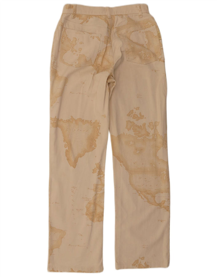 ALVIERO MARTINI Γυναικείο casual παντελόνι με αφηρημένο σχέδιο W28 L30 Beige