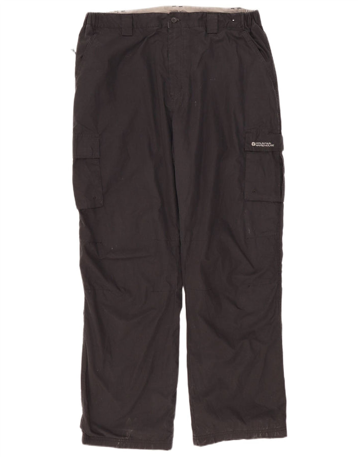 MOUNTAIN WAREHOUSE Ανδρικό ίσιο παντελόνι Cargo W38 L32 Μαύρο πολυεστέρα