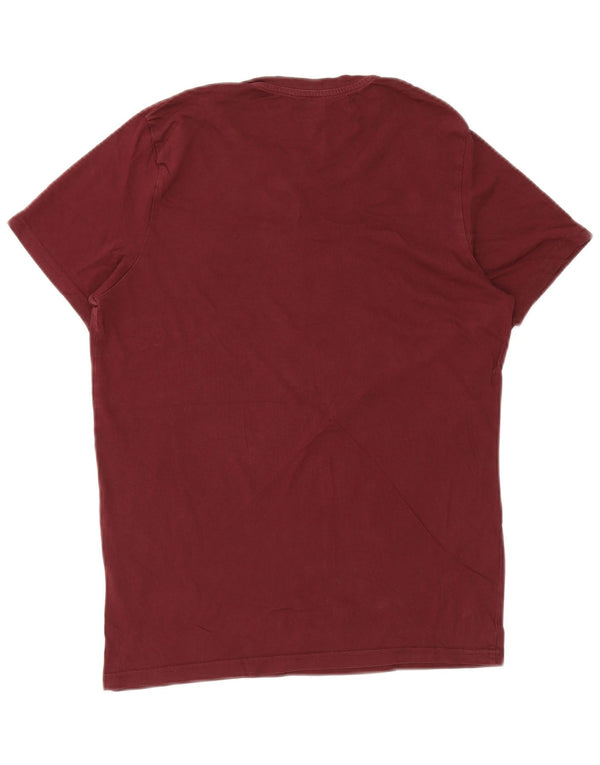Jack & Jones Mens Regular Fit Graphic T-Shirt Top Small Maroon Cotton