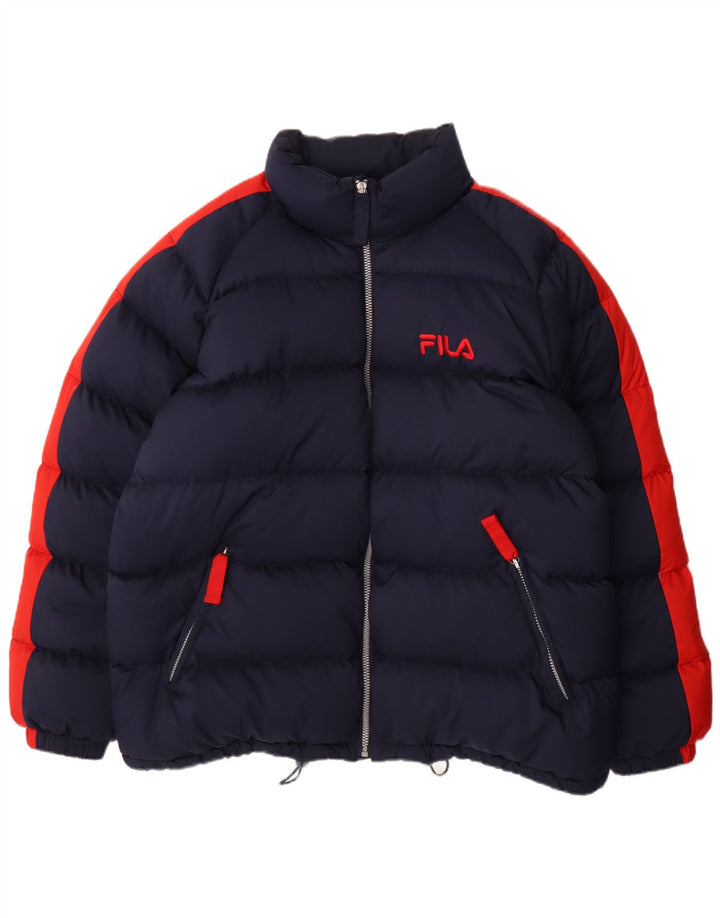 Fila Ανδρικό μπουφάν με επένδυση UK 44 2XL Navy Blue Colorblock Πολυεστέρας