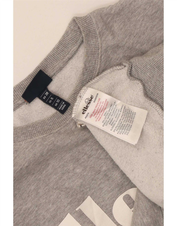 Ellesse Γυναικεία γραφικά υπερμεγέθη φούτερ Jumper UK 10 Small Grey Flecked