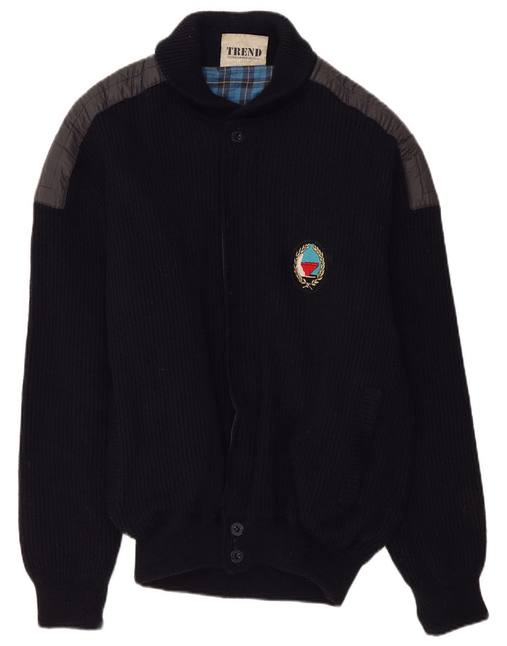 Ανδρικό πουλόβερ ζακέτας North Pole XL Navy Blue Wool