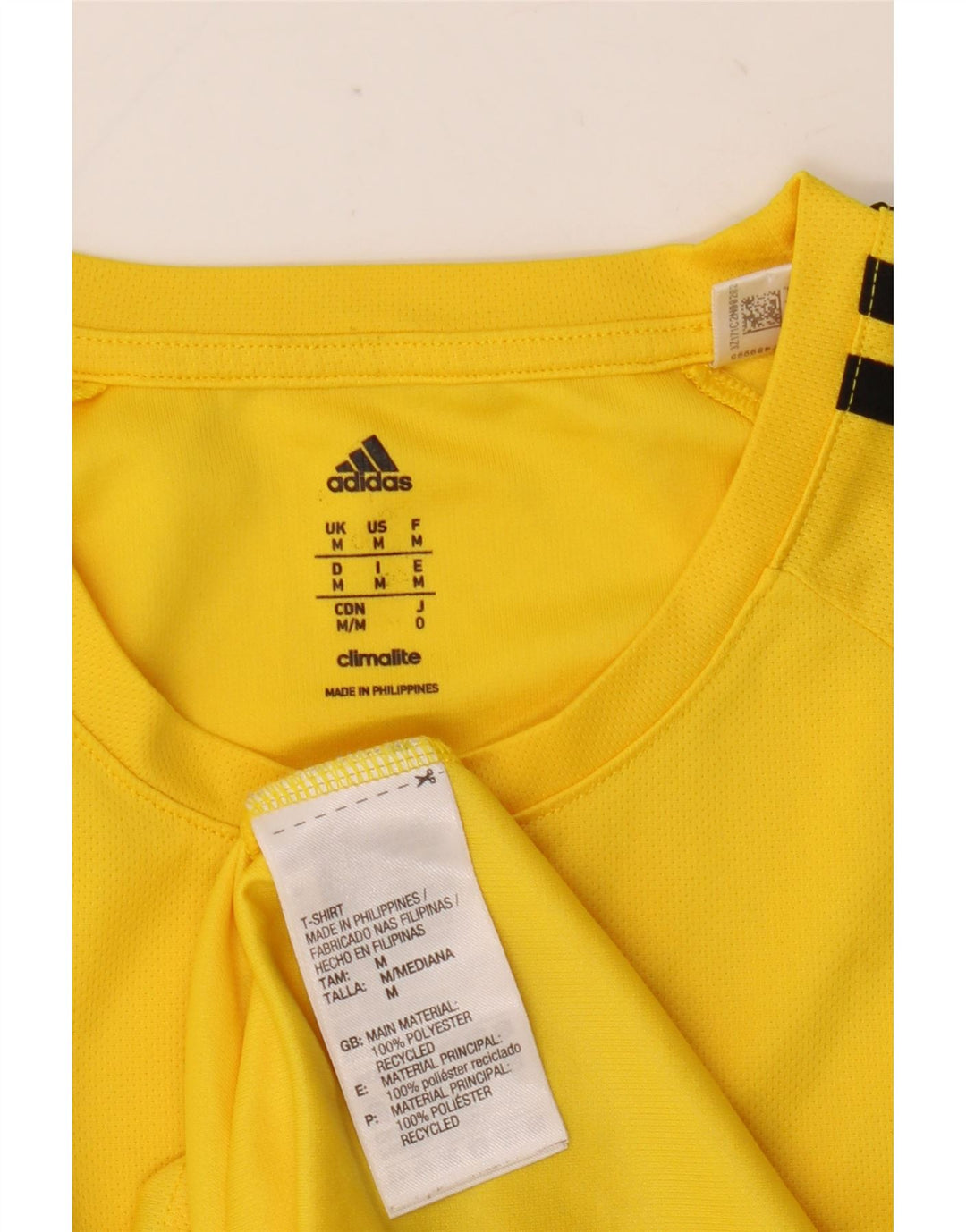 Adidas Mens Climalite T-Shirt Top Medium Yellow Polyester