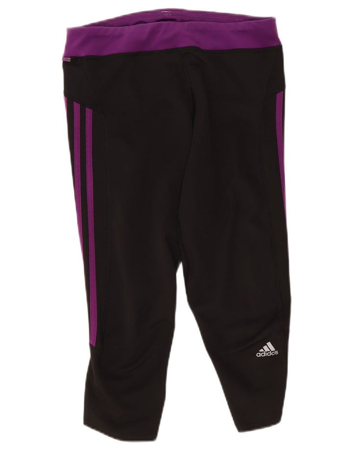 Γυναικείο κολάν Adidas Climalite Capri UK 12 Medium Black Colourblock