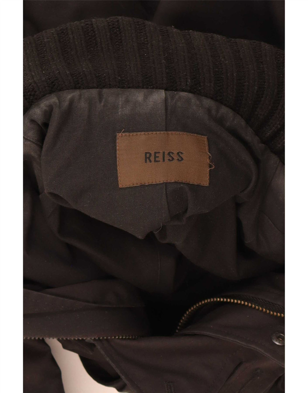 Ανδρικό μπουφάν με κουκούλα Reiss UK 36 Small Black Polyester