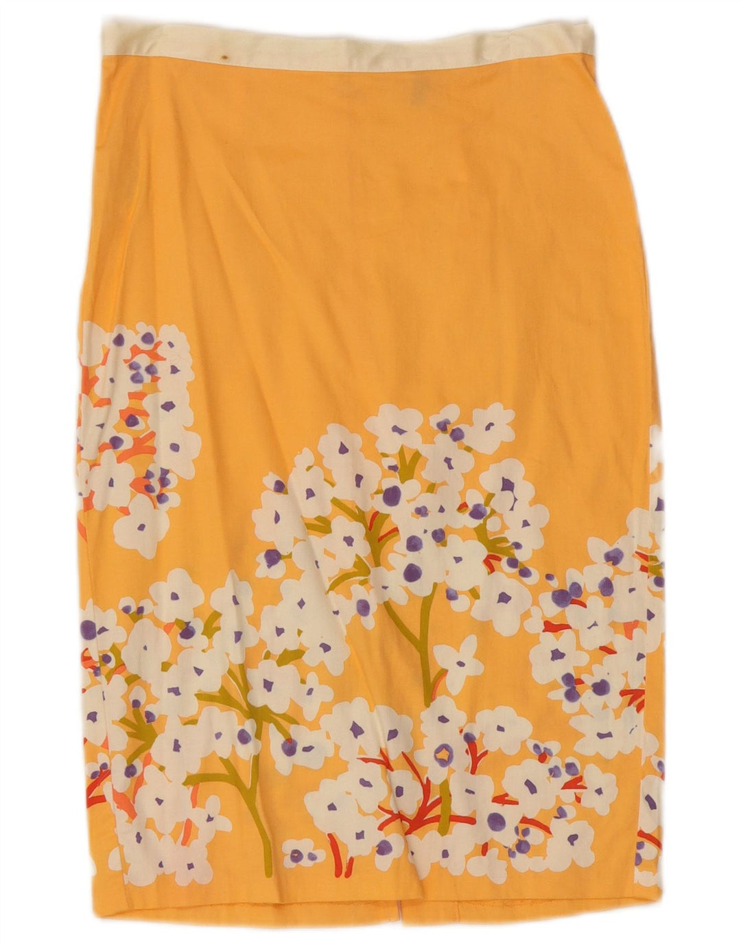 Γυναικεία Pencil Φούστα Benetton W28 Μεσαίο κίτρινο Floral