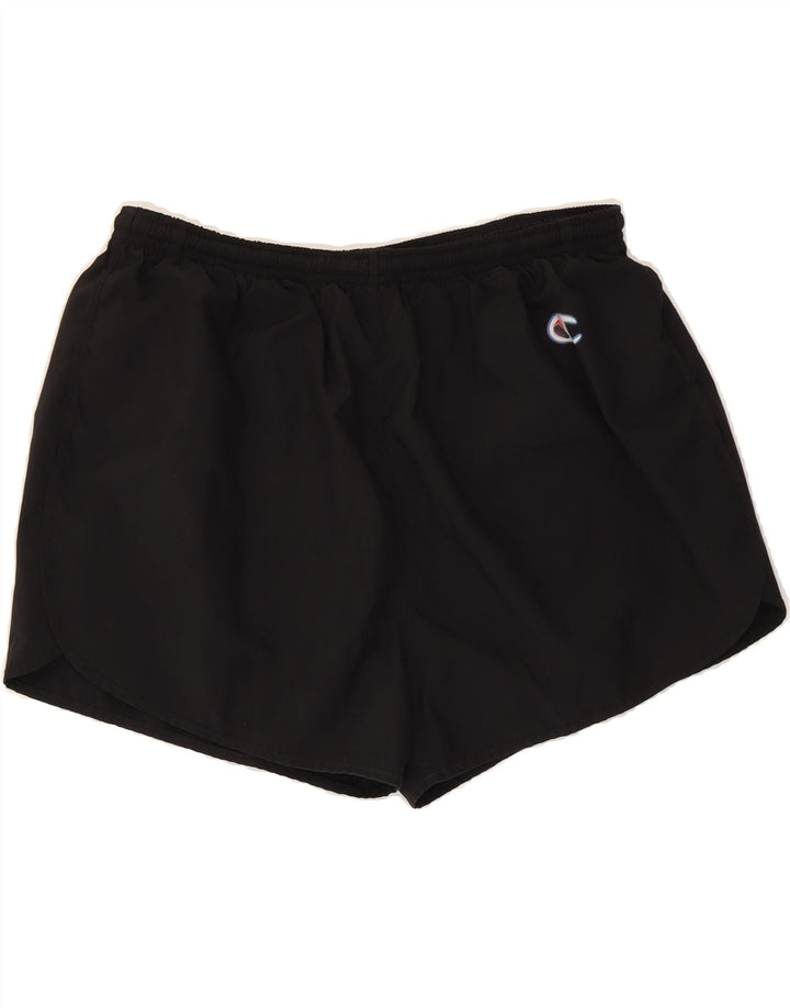CHAMPION Womens Sport Shorts UK 14 Medium  Black Polyester Vintage Champion and Second-Hand Champion from Messina Hembry 