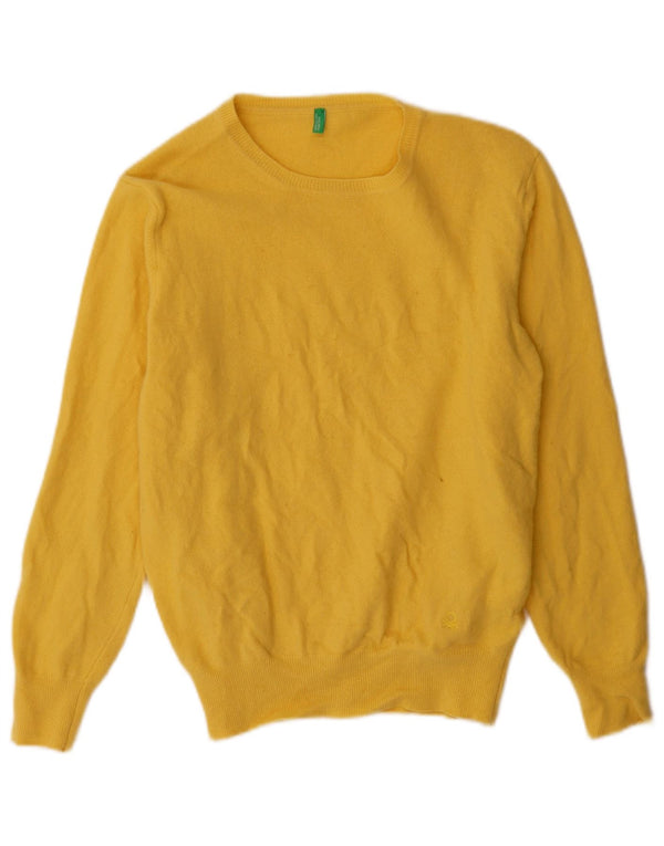 Γυναικείο πουλόβερ Benetton Boat Neck Jumper UK 18 XL Yellow Virgin Wool