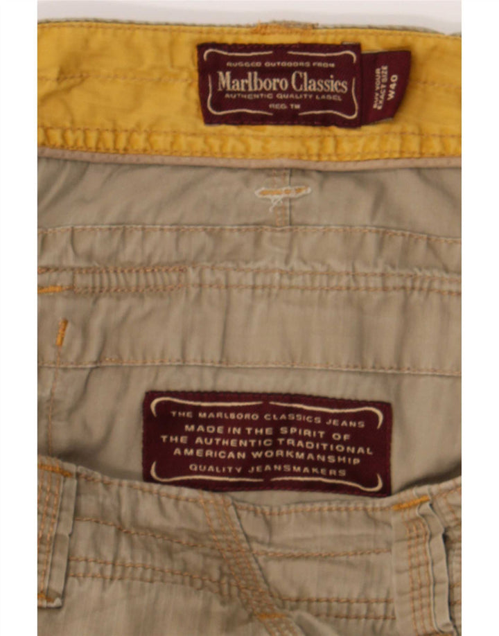 Marlboro Classics Ανδρικό σορτς Cargo με κανονική εφαρμογή W40 XL Χακί βαμβακερό