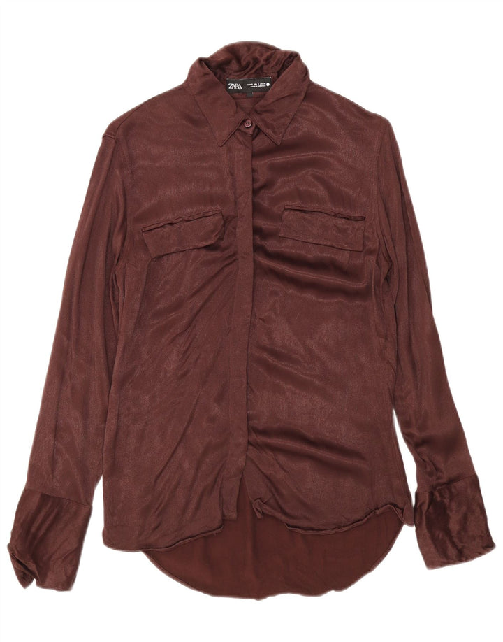 Zara Γυναικεία Μπλούζα Μπλούζα UK 10 Small Brown
