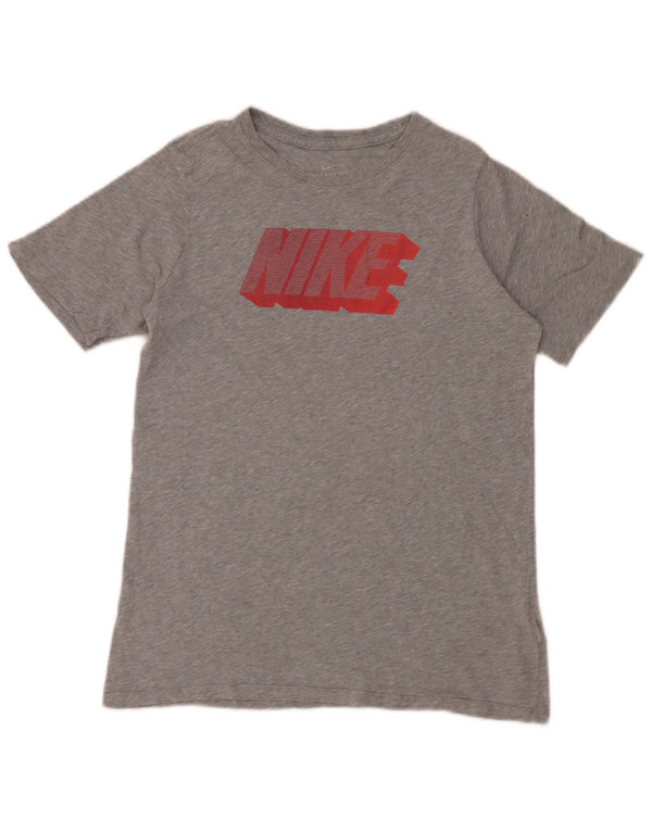 Γραφικό T-shirt Nike για κορίτσια 13-14 ετών XL βαμβακερό γκρι